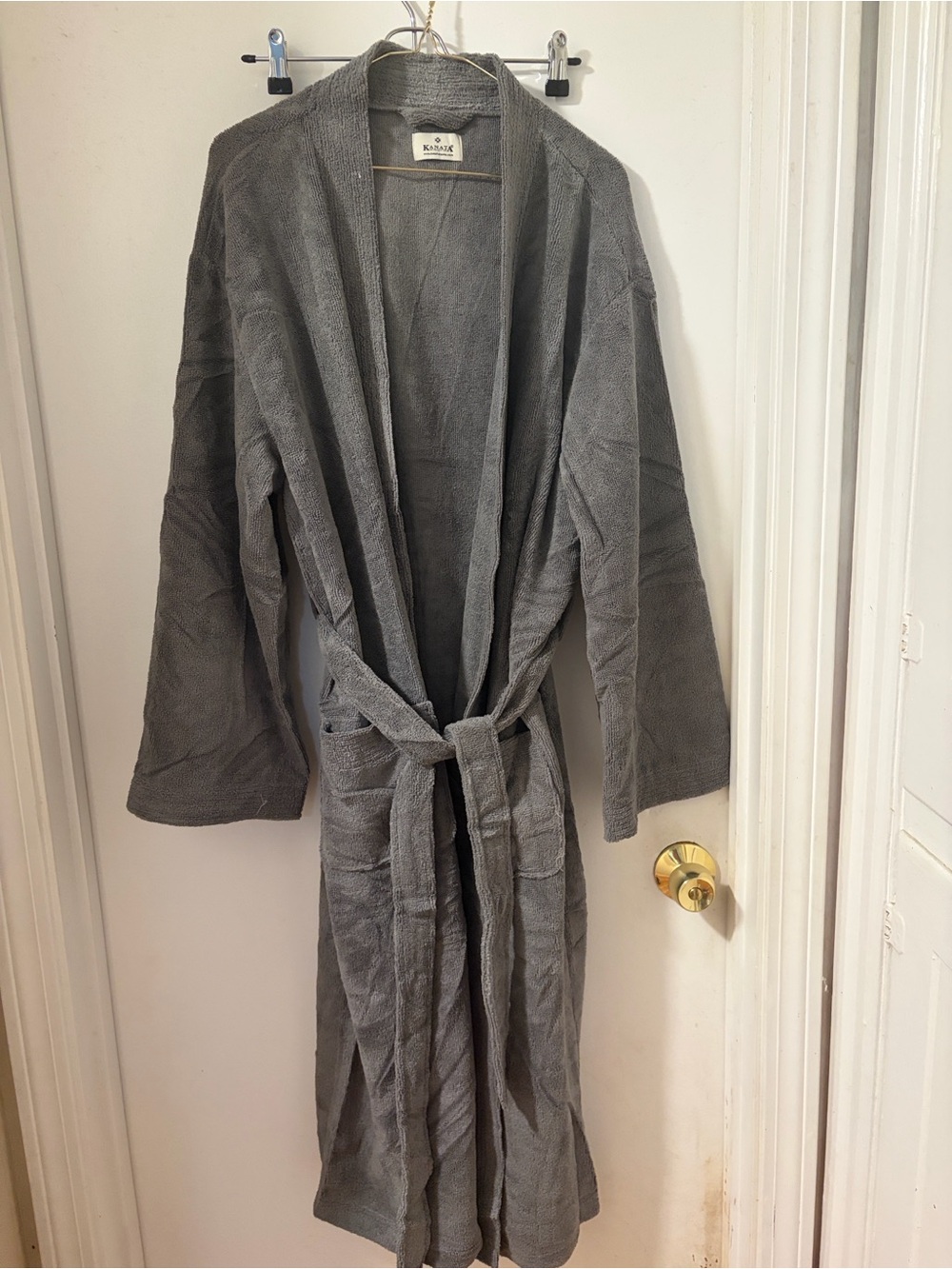 Kanata Men's Gray Terry Cloth Robe Jacket